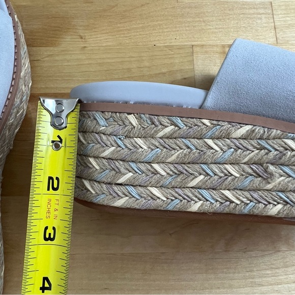 NEW Fitflop Eloise Espadrille Suede Leather Wedge Slide Sandals Soft Grey Size 7 - Picture 11 of 13